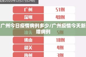 广州今日疫情病例多少/广州疫情今天新增病例