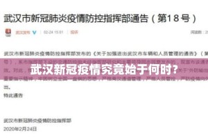 武汉新冠疫情究竟始于何时？