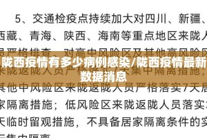 陇西疫情有多少病例感染/陇西疫情最新数据消息