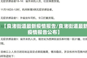 【良渚街道最新疫情报告/良渚街道最新疫情报告公布】