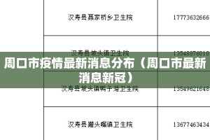 周口市疫情最新消息分布（周口市最新消息新冠）