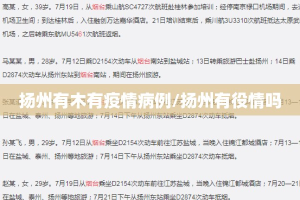 扬州有木有疫情病例/扬州有役情吗