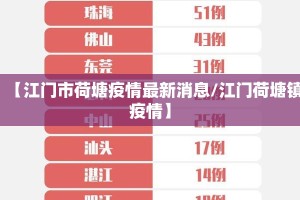 【江门市荷塘疫情最新消息/江门荷塘镇疫情】