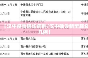 【汉中疫情确诊病例/汉中确诊新型肺炎几例】