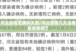 河北疫情无病例天数/河北疫情几天没有新增病例了