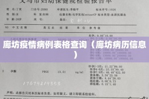 廊坊疫情病例表格查询（廊坊病历信息）