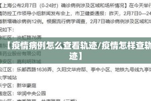 【疫情病例怎么查看轨迹/疫情怎样查轨迹】