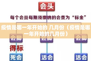疫情是哪一年开始的 几月份（疫情是哪一年开始的几月份）