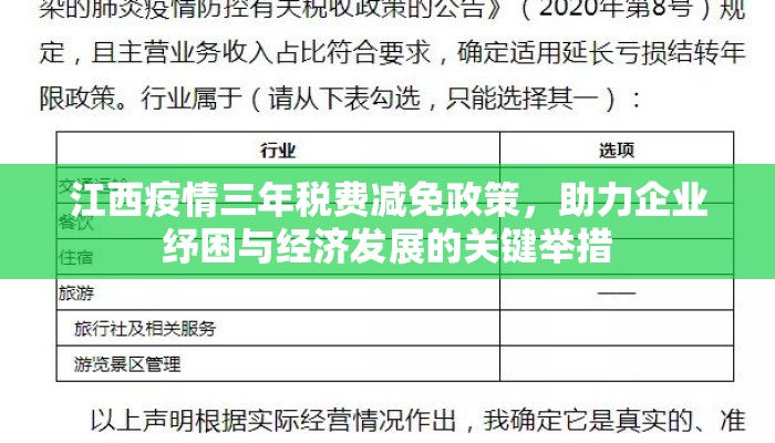 江西疫情三年税费减免政策，助力企业纾困与经济发展的关键举措