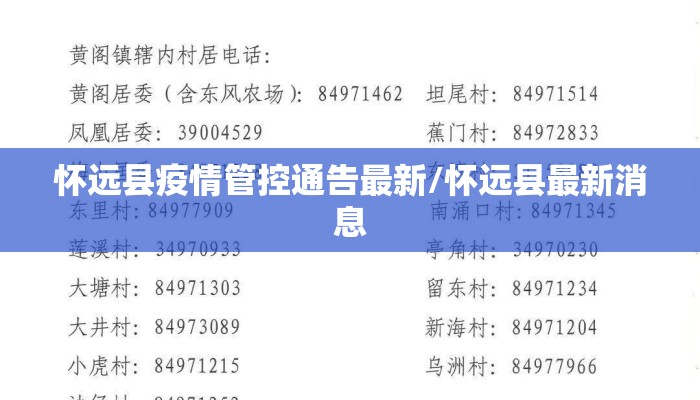 怀远县疫情管控通告最新/怀远县最新消息