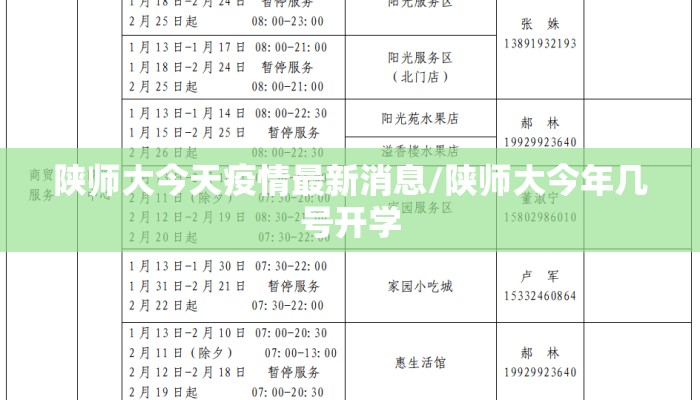 陕师大今天疫情最新消息/陕师大今年几号开学