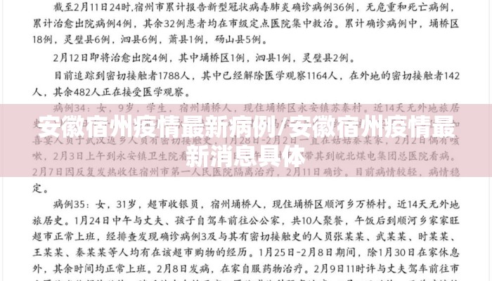 安徽宿州疫情最新病例/安徽宿州疫情最新消息具体
