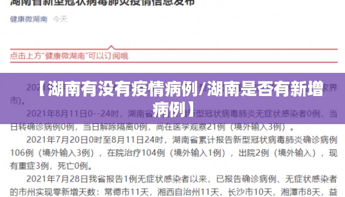 【湖南有没有疫情病例/湖南是否有新增病例】