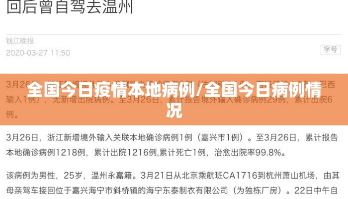 全国今日疫情本地病例/全国今日病例情况