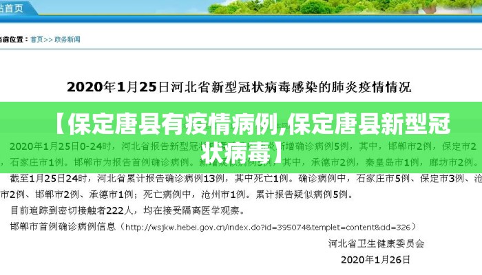 【保定唐县有疫情病例,保定唐县新型冠状病毒】