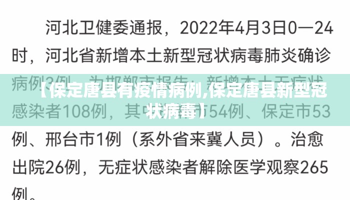 【保定唐县有疫情病例,保定唐县新型冠状病毒】