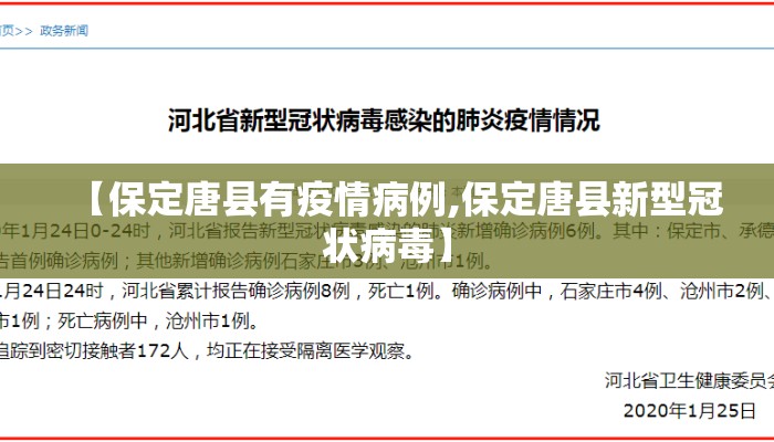 【保定唐县有疫情病例,保定唐县新型冠状病毒】