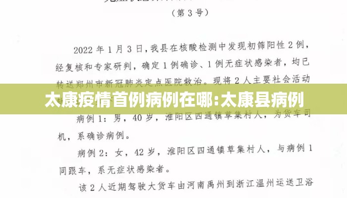 太康疫情首例病例在哪:太康县病例
