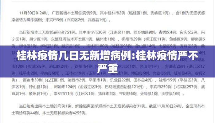 桂林疫情几日无新增病例:桂林疫情严不严重