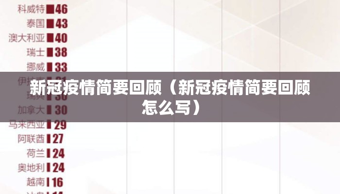 新冠疫情简要回顾（新冠疫情简要回顾怎么写）