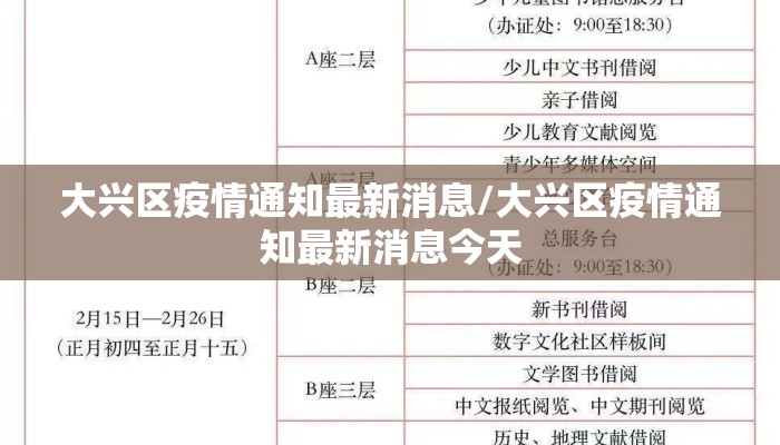 大兴区疫情通知最新消息/大兴区疫情通知最新消息今天