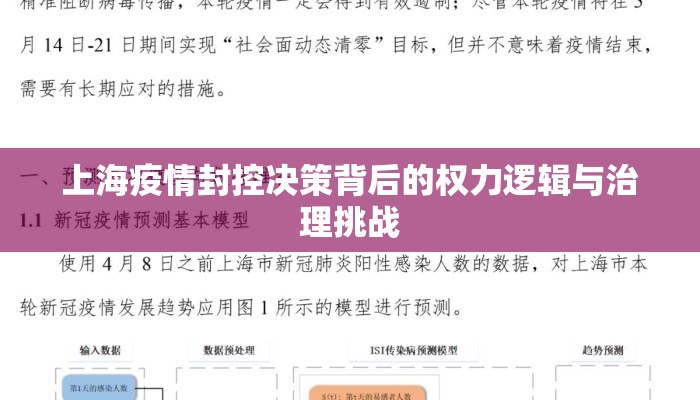 上海疫情封控决策背后的权力逻辑与治理挑战