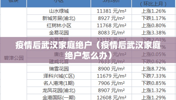 疫情后武汉家庭绝户（疫情后武汉家庭绝户怎么办）