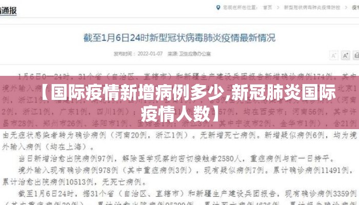 【国际疫情新增病例多少,新冠肺炎国际疫情人数】