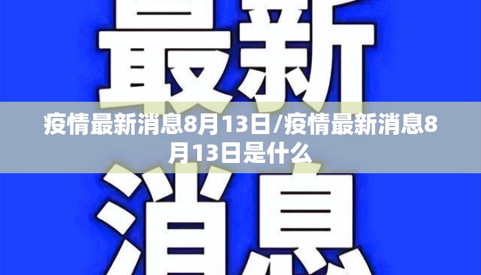 疫情最新消息8月13日/疫情最新消息8月13日是什么