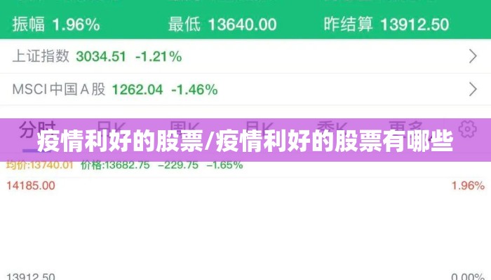 疫情利好的股票/疫情利好的股票有哪些