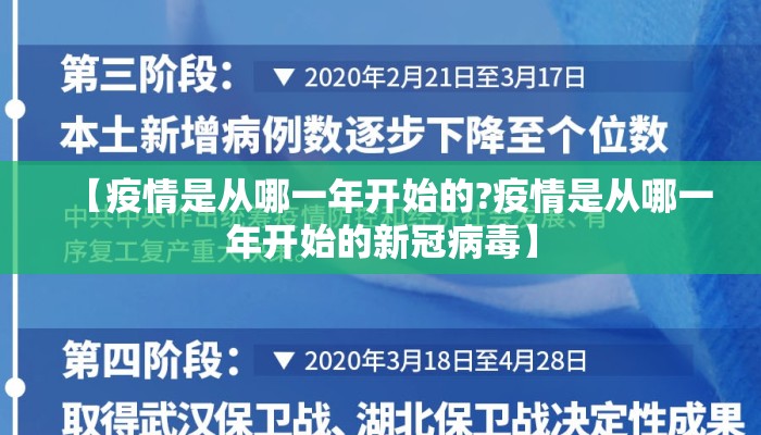 【疫情是从哪一年开始的?疫情是从哪一年开始的新冠病毒】