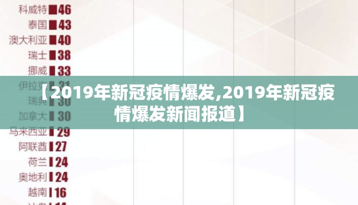 【2019年新冠疫情爆发,2019年新冠疫情爆发新闻报道】