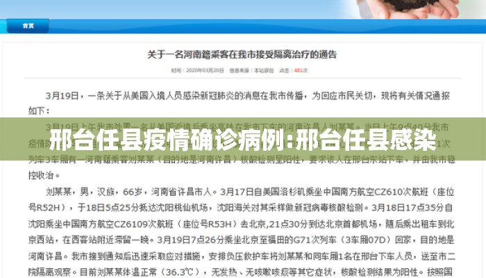 邢台任县疫情确诊病例:邢台任县感染