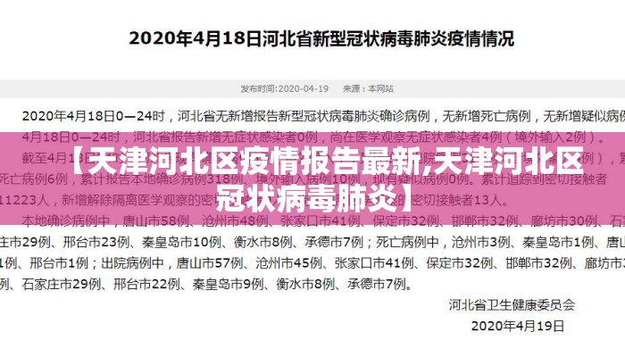 【天津河北区疫情报告最新,天津河北区冠状病毒肺炎】