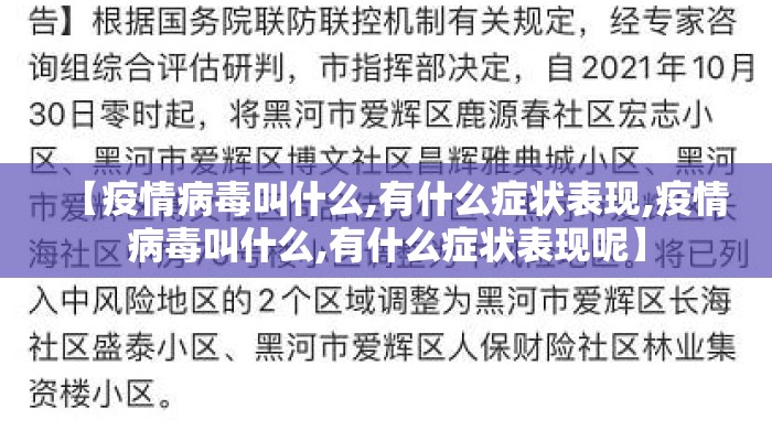 【疫情病毒叫什么,有什么症状表现,疫情病毒叫什么,有什么症状表现呢】