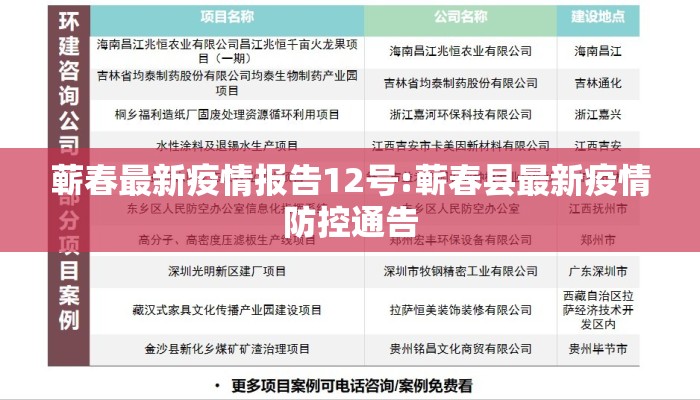 蕲春最新疫情报告12号:蕲春县最新疫情防控通告