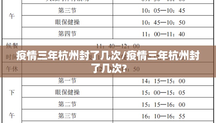 疫情三年杭州封了几次/疫情三年杭州封了几次?