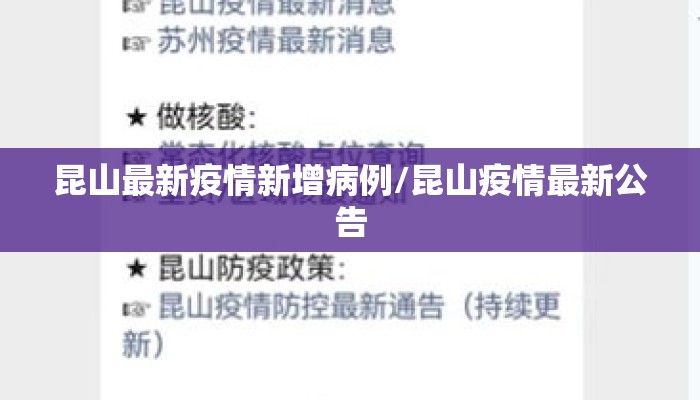 昆山最新疫情新增病例/昆山疫情最新公告