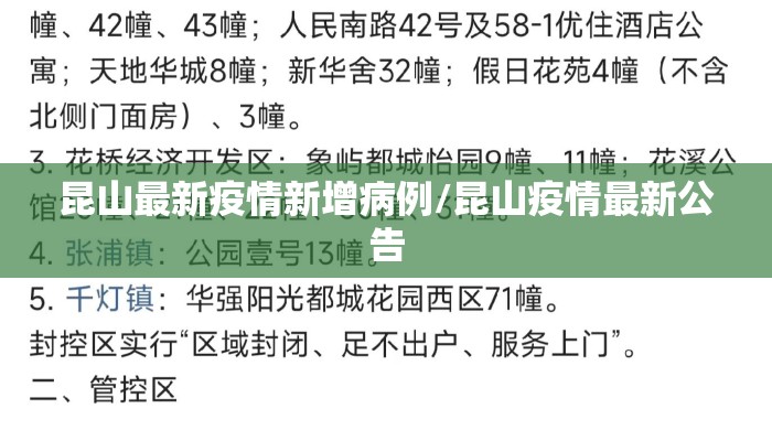 昆山最新疫情新增病例/昆山疫情最新公告