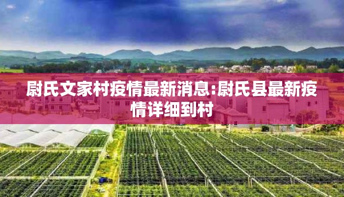 尉氏文家村疫情最新消息:尉氏县最新疫情详细到村
