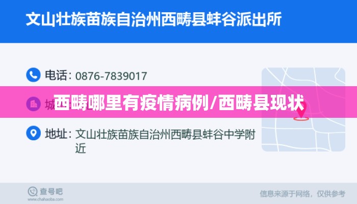 西畴哪里有疫情病例/西畴县现状