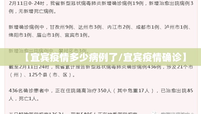 【宜宾疫情多少病例了/宜宾疫情确诊】