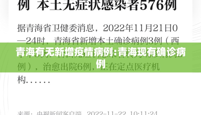 青海有无新增疫情病例:青海现有确诊病例