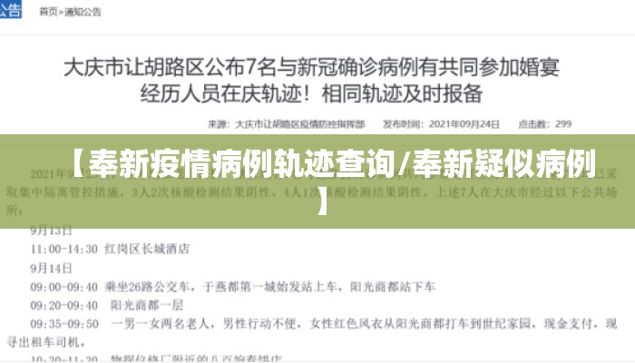 【奉新疫情病例轨迹查询/奉新疑似病例】