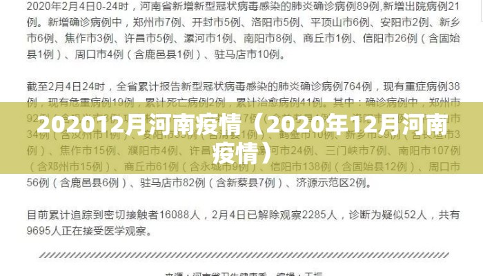 202012月河南疫情（2020年12月河南疫情）