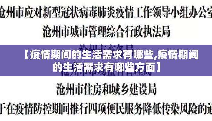 【疫情期间的生活需求有哪些,疫情期间的生活需求有哪些方面】