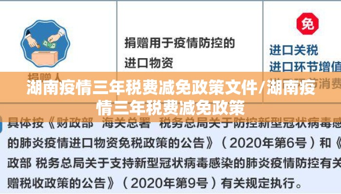湖南疫情三年税费减免政策文件/湖南疫情三年税费减免政策