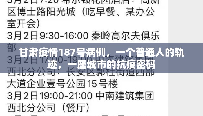 甘肃疫情187号病例，一个普通人的轨迹，一座城市的抗疫密码