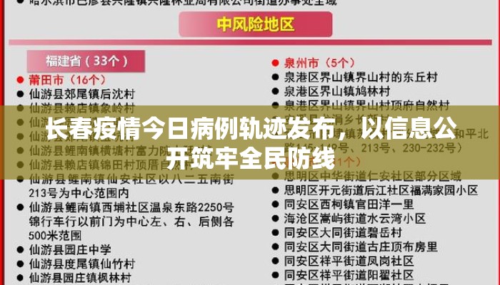 长春疫情今日病例轨迹发布，以信息公开筑牢全民防线