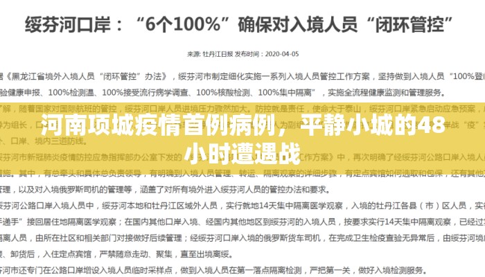 河南项城疫情首例病例，平静小城的48小时遭遇战